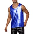 thumbnail image 4 of INSPIRE CHIC Débardeur Métallique pour Hommes Col Rond Brillant Disco Fête Sans Manches TG Bleu, 4 of 6