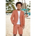 thumbnail image 3 of Shorts Suit for Boys 2 Piece Slim Fit Summer Suits Kids Tuxedos Outfits Blazer Shorts Set for Beach Wedding, 3 of 6