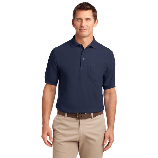 Polo Port Authority® Tall Silk Touch™ con bolsillo. TLK500P Autoridad Portuaria TLK500P