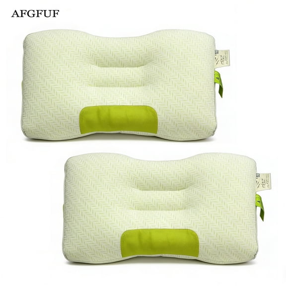 AFGFUF 2-Pack Bamboo Fiber Bed Pillow (29.13" x 18.9") - A-Class Safe and Cooling