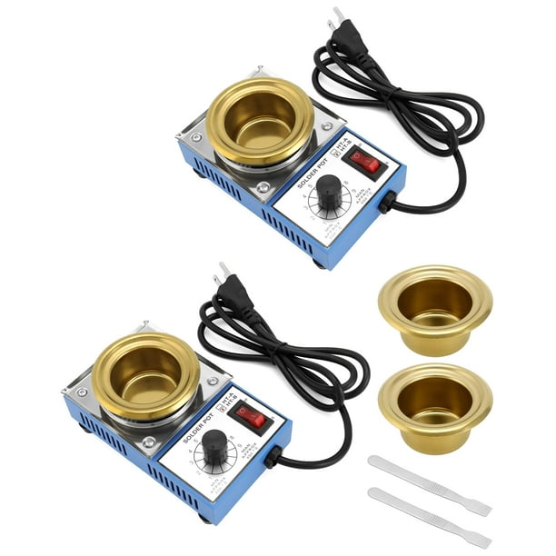 Olla de soldadura QWORK 150 W 110 V 500 ml, capacidad 200-450 °C, 2 unidades