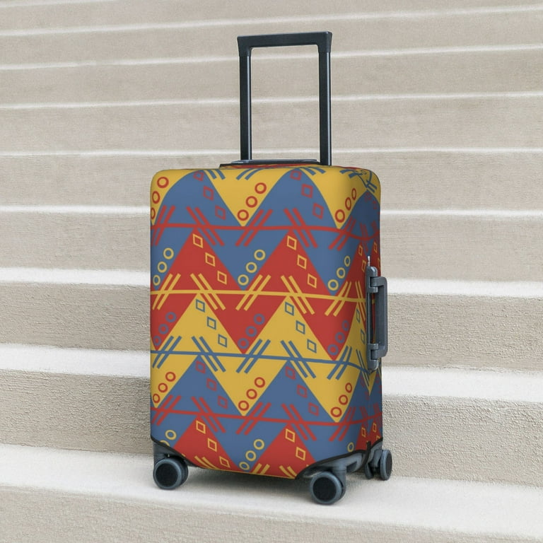 XMXY Travel Luggage Cover Protector, South American Circle Fabric Stripes  Suitcase Covers for Luggage, X-Large Size