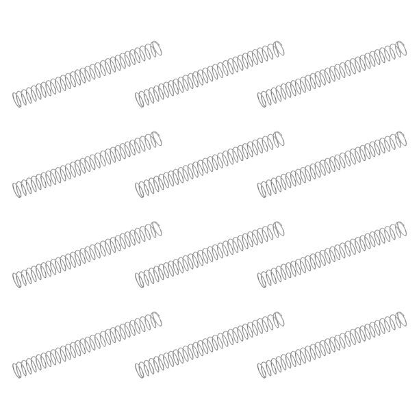 Paquete de 50 resortes de compresión de acero inoxidable 304, 0.2mm x 2.5mm x 30mm, resorte pequeño y diminuto para reparaciones en el hogar y bricolaje, uso en talleres e industrial, (tono plateado)