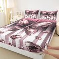 thumbnail image 5 of Homewish Pink Butterfly Queen Sheets, Diamonds Glitters Print Queen Sheet Sets, 4pcs (1 Flat Sheet, 1 Fitted Sheet and 2 Pillowcases), 5 of 6