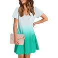 thumbnail image 6 of Summer Dresses for Women 2025 Loose V Neck Short Sleeve Casual T Shirt Dress Cute Gradient Sundress with Pockets, 6 of 7