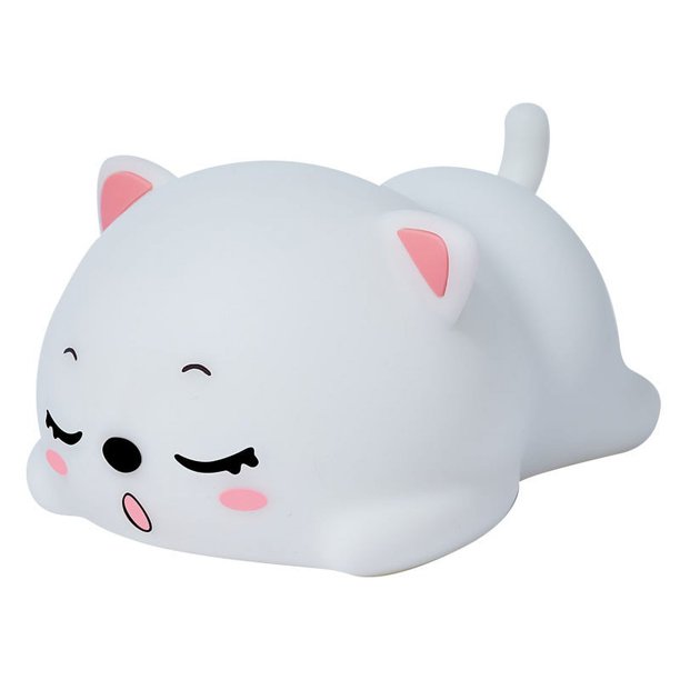 Luz de noche para niños Lámpara de gato, 7 colores Linda luz de noche para niños Luz de noche, Control de grifo Lámpara de luz de noche para bebé, USB Recargable Luces de noche para niños pa