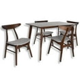 Zenvida Mid Century 5 Piece Dining Set Wood Table Fabric Chairs Seats