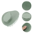 thumbnail image 3 of Unique Bargains 1 Pc Hair Brush Leaf Shape Scalp Scrubber Green, 3 of 6