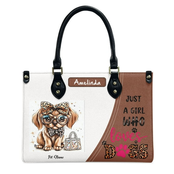 Chesapeake Bay Retriever Dog Bag, Personalized Leather Handbags For Women - Personalized Leather Purse with Name - Tote Bags for Mom Grandma - Custom Gifts Ideas for Her, Gift for Dog Lover