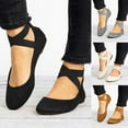 thumbnail image 2 of Dakaela Women's Dance Flats Shoes Elastic Ankle Straps Balleria Slip on Loafers with Back Zipper Size 6-9, 2 of 6