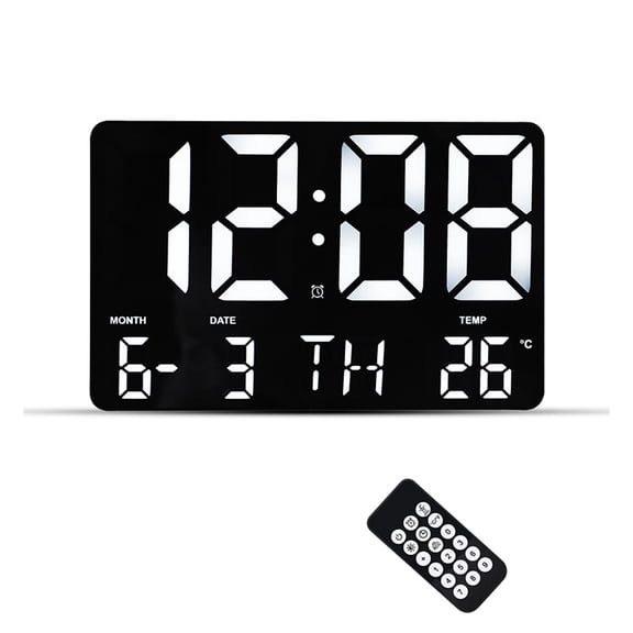Digital Calendar Alarm Day Clock, Screen Display, with Alarm Options, for Impaired Vision People, Age Seniors, The Dementia, for Desk, Wall Mounted, with Remote Control,