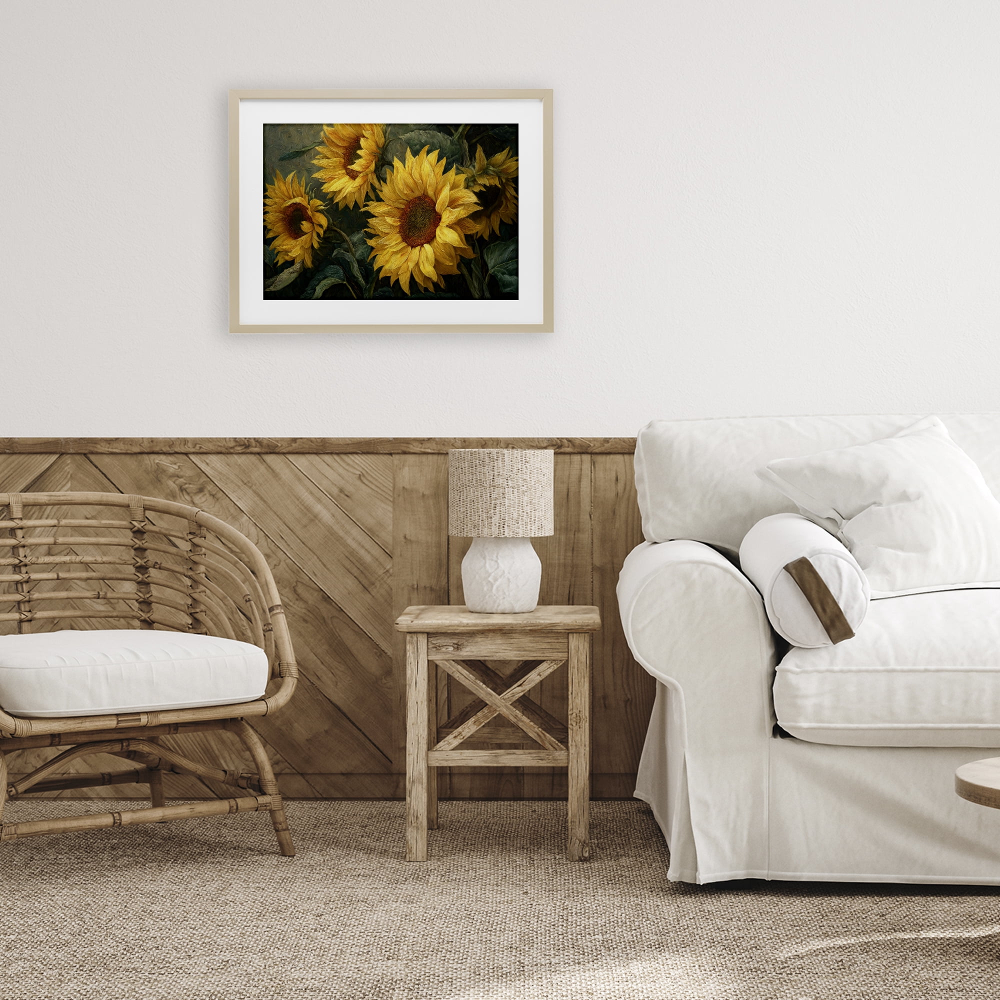 Stupell Industries Sunflowers For The Soul Birch Framed Print Under Glass, design by Tina LeCour