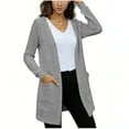 thumbnail image 5 of ZQGJB Cardigan Sweaters for Women Lightweight Fall Spring Open Front Long Sleeve Loose Lightweight Knit Sweater Tops Loose Oversized Outwear Coat with Pockets Gray L, 5 of 7