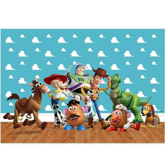 Toy Story Birthday Party Banner,5 x 3ft Elsa Photography Background Vinyl Wall Decorations Supplies for Kids Boys Toddlers