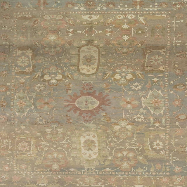 Ahgly Company Machine Washable Indoor Square Abstract Dark Almond Brown Area Rugs, 5' Square