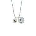 thumbnail image 2 of Delight Jewelry Silvertone Disc 1/2'' Number - 6 - Silvertone Script Initial Disc - S - Charm Necklace, 20"+3", 2 of 4