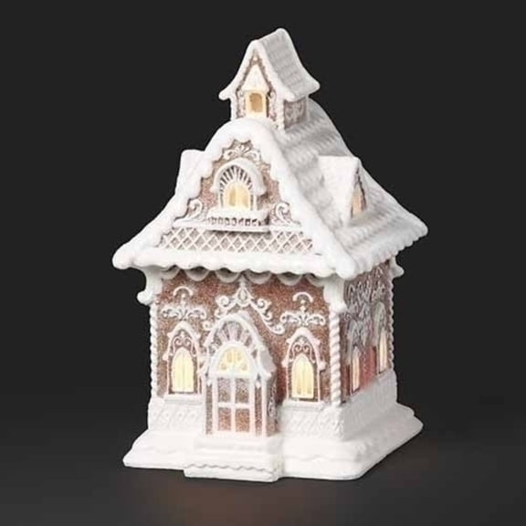 Roman 10.5" LED Lighted Gingerbread House Christmas Tabletop Decoration