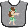 thumbnail image 3 of Inktastic Brown Haired Hula Girl Girls Baby Bib, 3 of 4