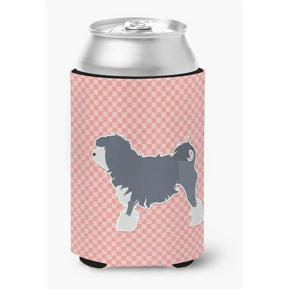 Lowchen Checkerboard Pink Can or Bottle Hugger