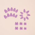 thumbnail image 3 of Uñas postizas adhesivas geyakal moradas, cortas, almendradas, acrílicas, 24 piezas, 3 of 7