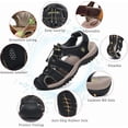thumbnail image 6 of Rumpra Men's Sandals, Closed Toe Leather Fisherman Outdoor Hiking Sport Shoes Summer, 6 of 7