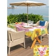 thumbnail image 6 of 54x80 Inch Outdoor Tablecloth with Umbrella Hole Zipper Rectangle Farmhouse Sunflowers Rectangular Tablecloths Outside Waterproof Spring Country Watercolor Pig Floral Patio Table Cover for Picnic, 6 of 8