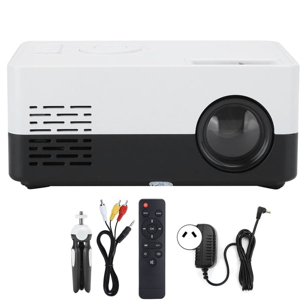 Proyector de vídeo portátil LED para cine en casa - Negro/Blanco, Enchufe AU