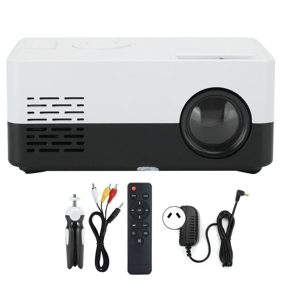 Proyector de vídeo portátil LED para cine en casa - Negro/Blanco, Enchufe AU