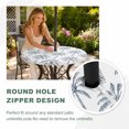 thumbnail image 4 of Round Outdoor Tablecloth with Umbrella Hole and Zipper, Purple Palm Tree Tablecloth with Elastic Waterproof, Tropical Summer Botanical Forest Modern Patio Table Covers for 36" - 44" Pool Tables, 4 of 9