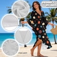 thumbnail image 6 of SEANATIVE Caftans for Women Beach Cover Up Swimsuit Coverups Swimwear Kaftan Dresses Long Caftans Plus Size Batwing Sleeve Swimsuit Coverup V Neck Summer Beach Dress, Planet Pattern Black, 6 of 7