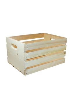 Unfinished Wood Crate, 18 in x 12.5 in x 9.5 in
