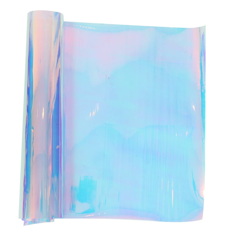 Transparent Rainbow Film PVC Laser Illusion Film Paper DIY Luggage Clothing  Fabric Vinyl Epoxy Iridescent Transparent Vinyl Fabric Sheet 