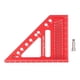 thumbnail image 2 of Escuadra De Carpintero Pequeña, Escala Grabada Con Láser, Multifuncional, Orificios De 1/4 De Diámetro, Regla Cuadrada Triangular, aleación De Aluminio, Acabado Anodizado Rojo, 2 of 7
