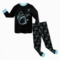 thumbnail image 4 of CAUYDY Kids Boy Sleepwear Pajamas for Child 5-7T 8-10Y Long Sleeved Top Elastic Pants 2 Piece Cute Set Boys Fall Winter Clothes Sizes 5-6 Years,Dark Blue, 4 of 4