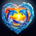 thumbnail image 1 of Puzles de madera Purdicra Heartfelt Dolphins 180 piezas para adultos, 1 of 7