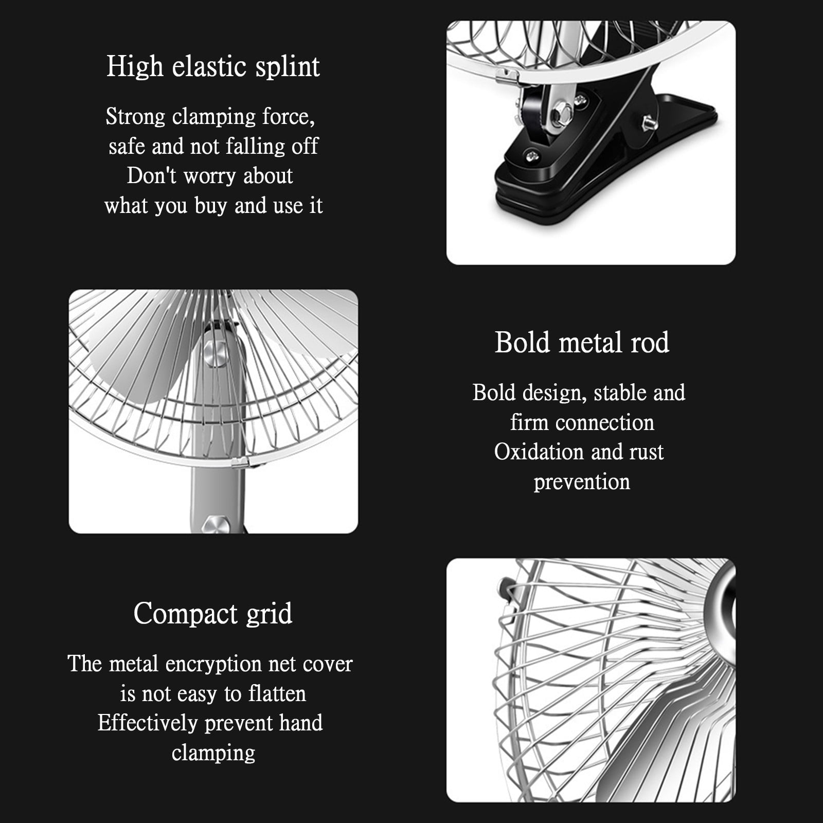WKSCLPAI Car Mounted Fan Metal Vehicle Fan with Clip Base,24V Cigarette Lighter Plug Rotatable Powerful Quiet Ventilation Fan with Strong Wind, Two Speed Adjustable, 10 In, 3 Blades, Blue