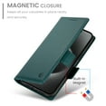 thumbnail image 3 of Compatible with iPhone 16 Pro Wallet Case, Classic PU Leather Flip Folio Case with Card Holders Kickstand [Shockproof TPU Inner Shell] Phone Cover for iPhone 16 Pro, Darkgreen, 3 of 7