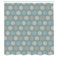 thumbnail image 2 of Ambesonne Winter Shower Curtain, Chill Christmas Snowflake, 69"Wx84"L, Dark Sea Green Champagne, 2 of 4
