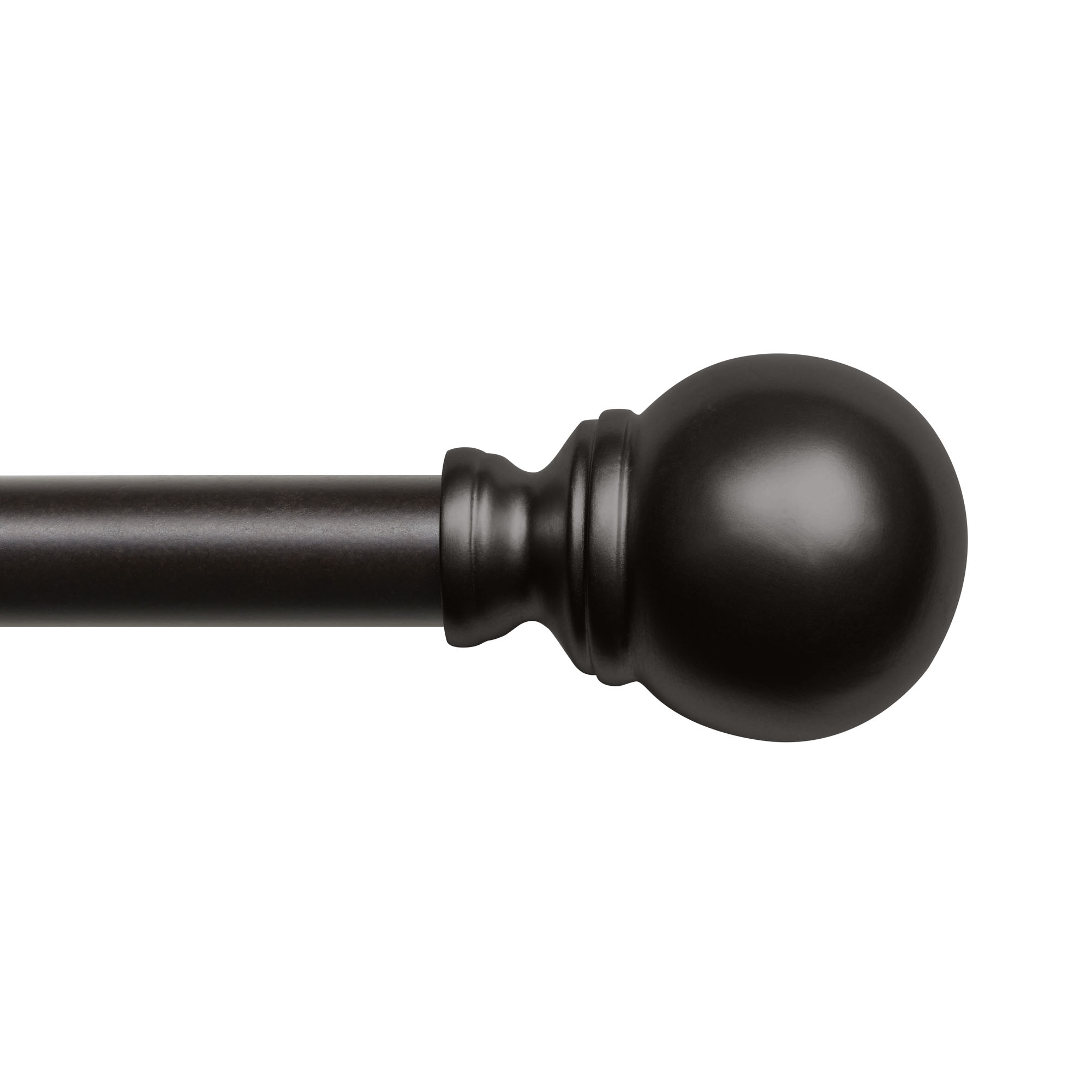 Exclusive Home Sphere 1" Curtain Rod and Finial Set, Matte Bronze, Adjustable 66"-120"