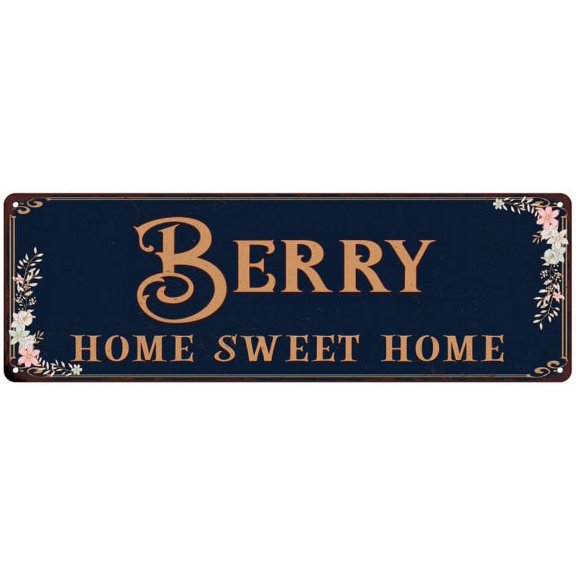 BERRY Home Sweet Home Victorian Look 6x18 Metal Sign 106180046195