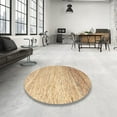 thumbnail image 4 of Ahgly Company Machine Washable Indoor Round Abstract Brown Gold Area Rugs, 3' Round, 4 of 7