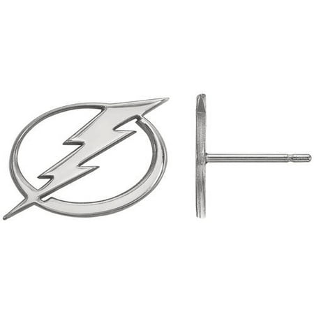 LogoArt 14 Karat White Gold NHL Tampa Bay Lightning Small Post Earrings