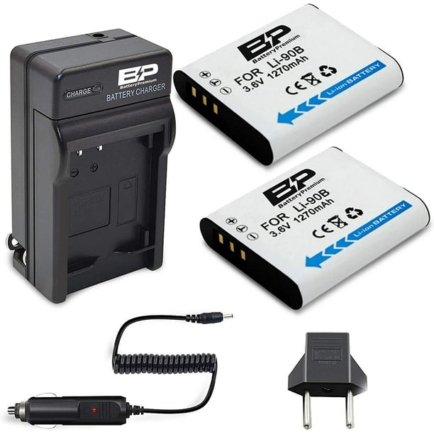 BM 2Pack LI90B, LI92B Batteries & Charger for Olympus Tough TG6, TG