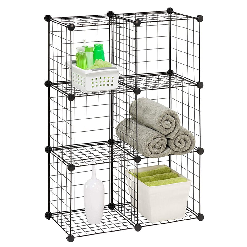 AUGIENB Metal Wire Cube Storage, 4/6/8/12Cube Shelves Organizer