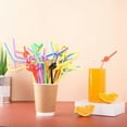 thumbnail image 3 of 100 Packs Colorful Flexible Plastic Straws, BPA-Free Disposable Bendy Straws, 10.2 Long and 0.23'', 3 of 6