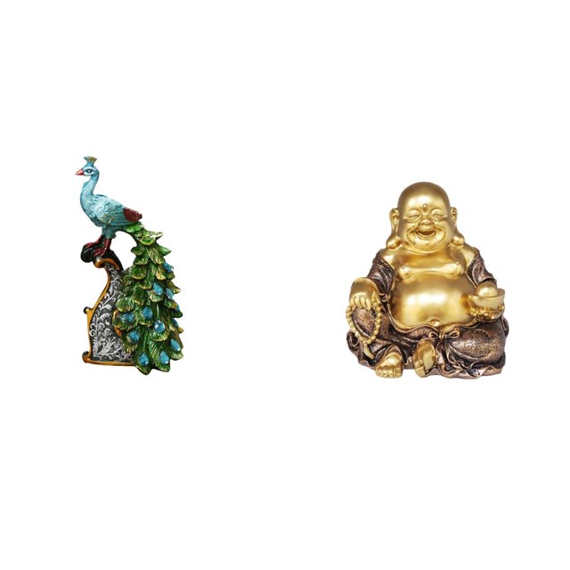 Estatua De Buda De Pavo Real, Colección De Esculturas De Animales, Elegante Adorno De Mesa Para Dormitorio, Oficina, Sala De Estar, Estantería, Decoración Del Hogar, Aniversario, Fiesta,