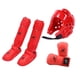 thumbnail image 3 of Equipo de entrenamiento de karate con espinilleras, calzado, casco de entrenamiento de boxeo, para artes marciales de sparring, Sanda, Grappling Rojo XS, 3 of 8