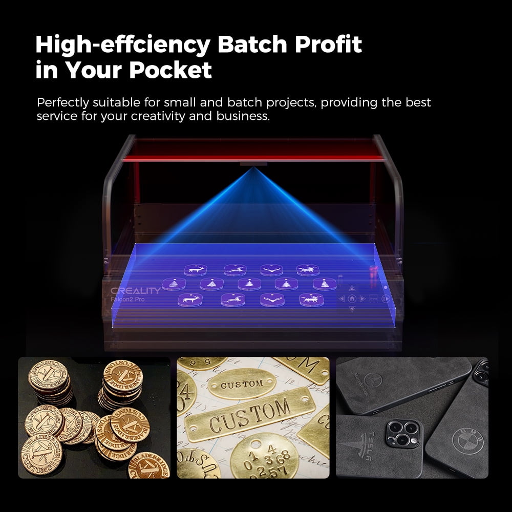 Creality Falcon2 Pro 40W Enclosed Laser Engraver & Cutter Desktop Diode Laser Cutter and Engraver Machine for Wood/Acrylic/Metal