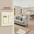 thumbnail image 3 of ENERLITES Decorator Light Switch Wall Plate, Receptacle Outlet Cover, Size 2-Gang, Unbreakable Polycarbonate Thermoplastic, UL Listed, Light Almond, 3 of 5