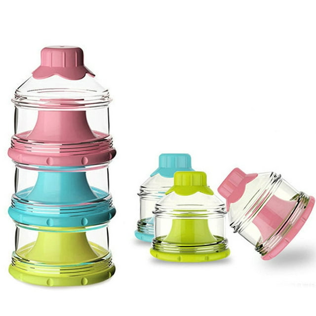 Dispensador de leche en polvo para bebés, 3 compartimentos, contenedor de alimentos para bebés recién nacidos, apilable, portátil, caja de leche en polvo para fórmula infantil.